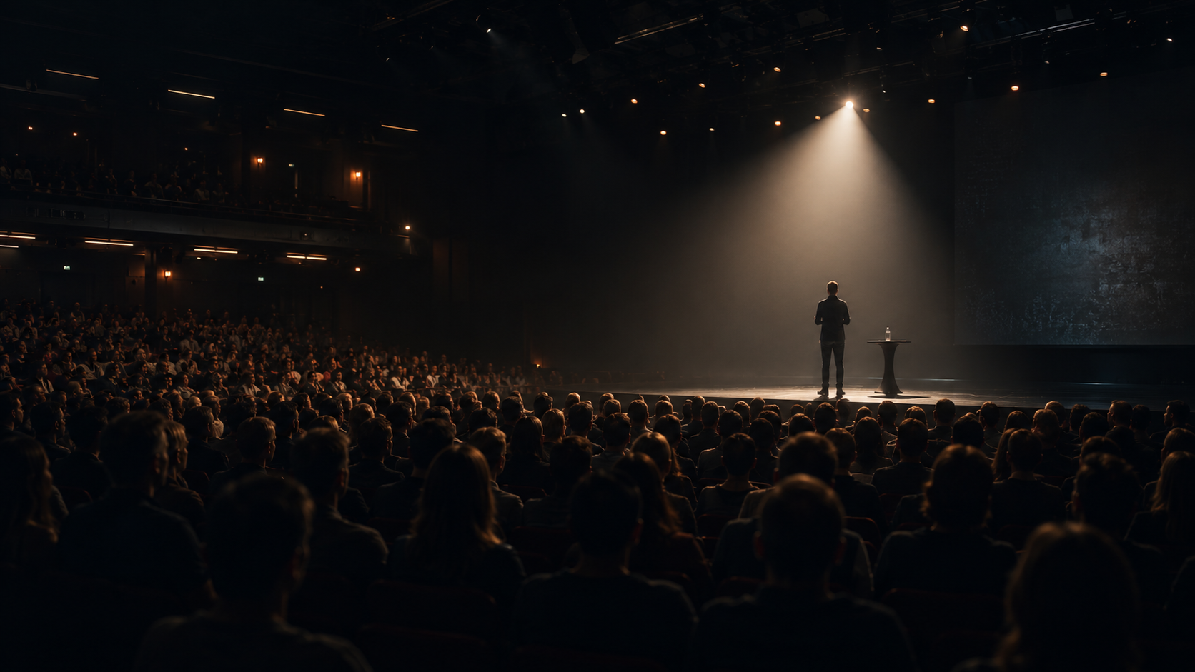 Speaker addressing an audience